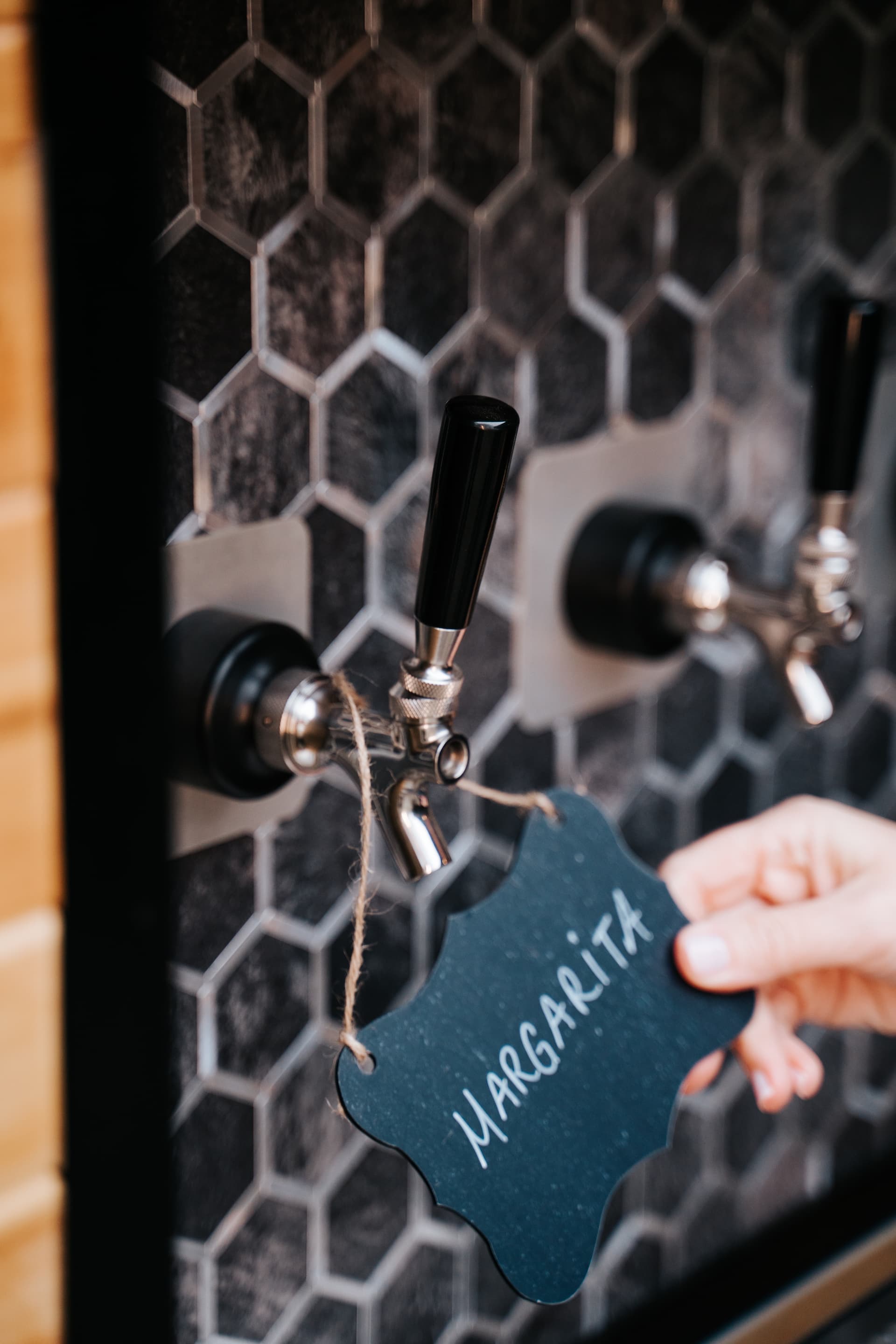 Hand-lettered tap menu